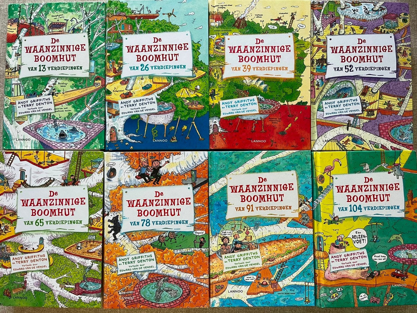 De Waanzinnige Boomhut serie - 8 boeken, Ophalen of Verzenden, Gelezen, Andy Griffiths en Terry Denton, Fictie algemeen
