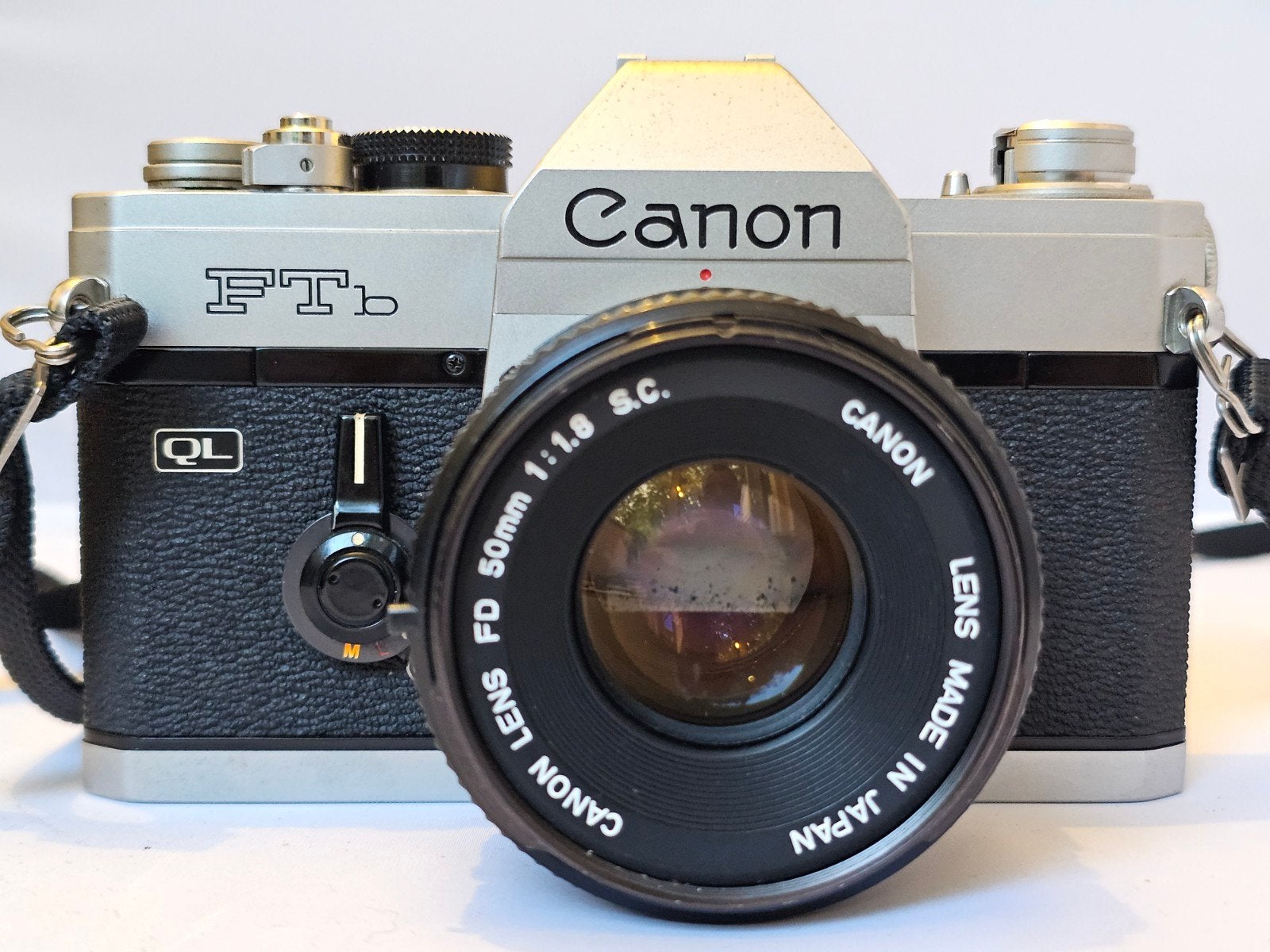 Canon FTb QL + Canon FD 50 mm 1:1.8 s.c., Ophalen of Verzenden, Zo goed als nieuw, Spiegelreflex, Canon
