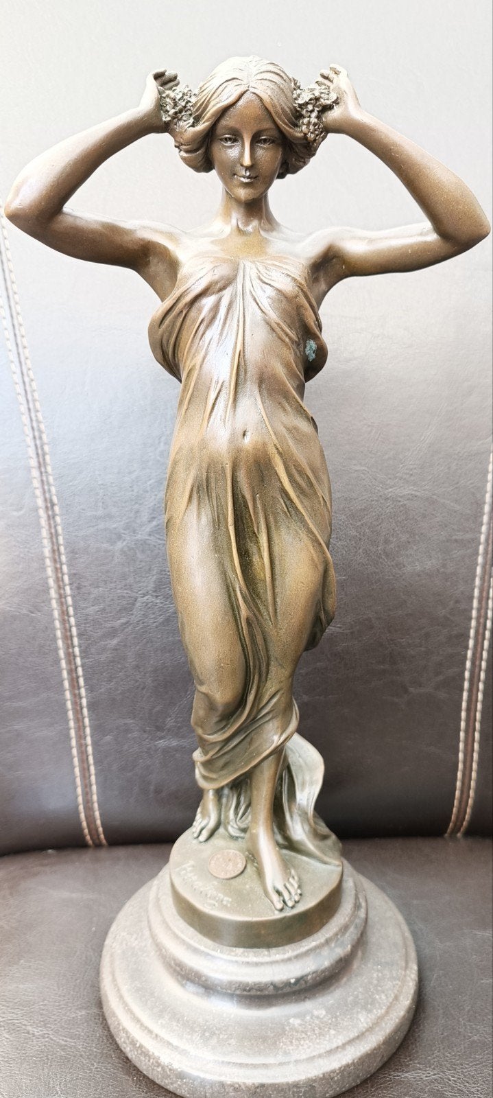Antiek bronzen beeld gesigneerd Pittaluga, Ophalen of Verzenden, Brons
