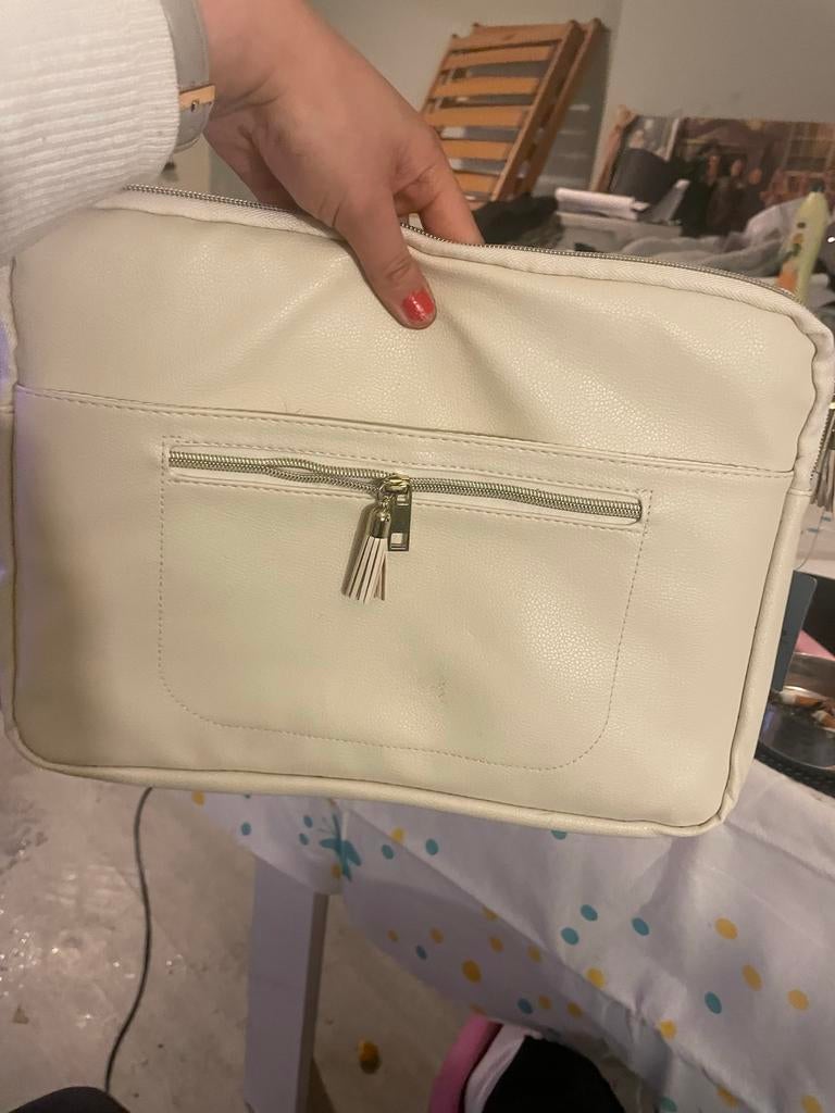 HEMA Laptop tas - Crème/Wit, Ophalen of Verzenden, 15 inch, Nieuw, Schoudertas