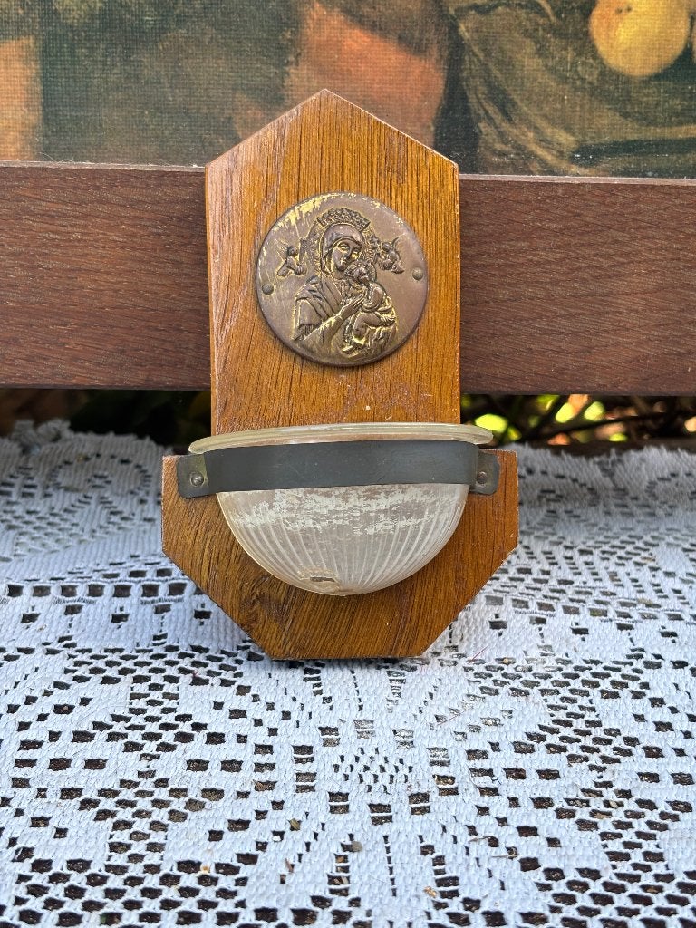 Vintage wijwaterbakje religie, Ophalen of Verzenden