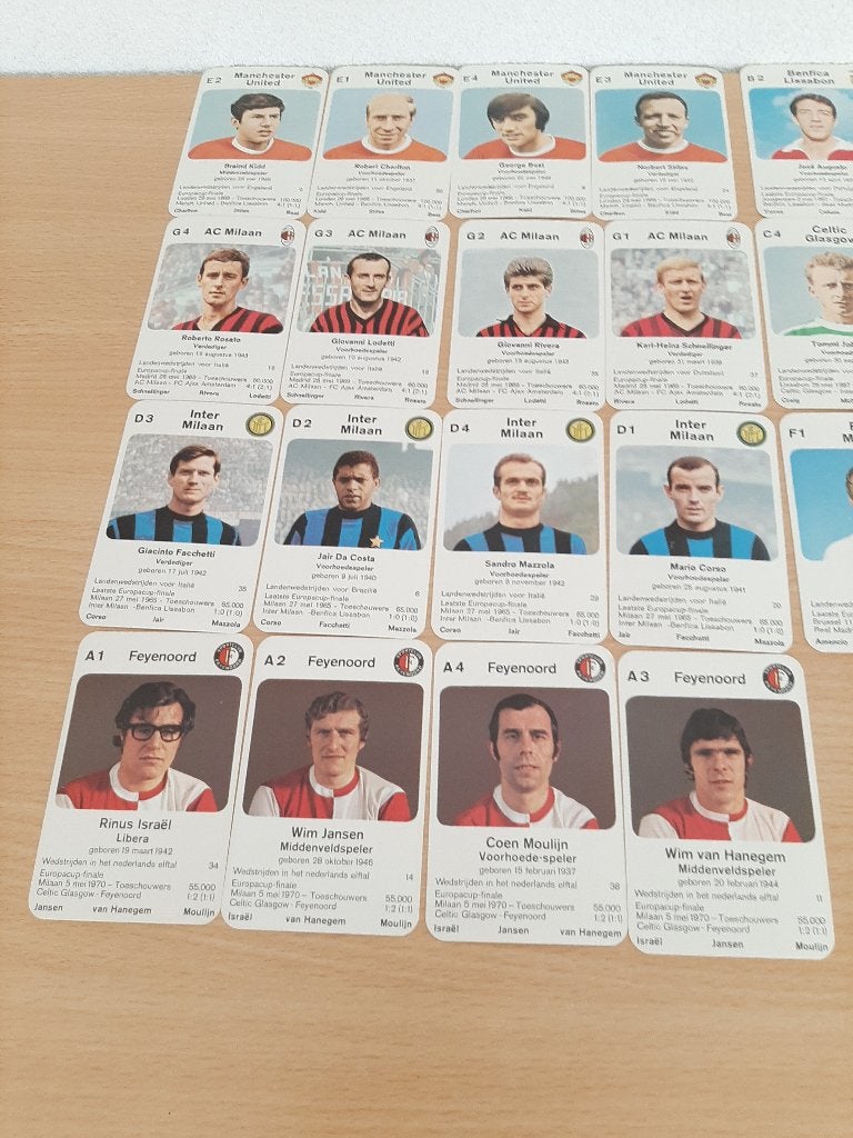 Feyenoord: puntgaaf kwartetspel en dat uit 1970 Europa Cup 1, Ophalen of Verzenden, Zo goed als nieuw, Kwartet(ten)