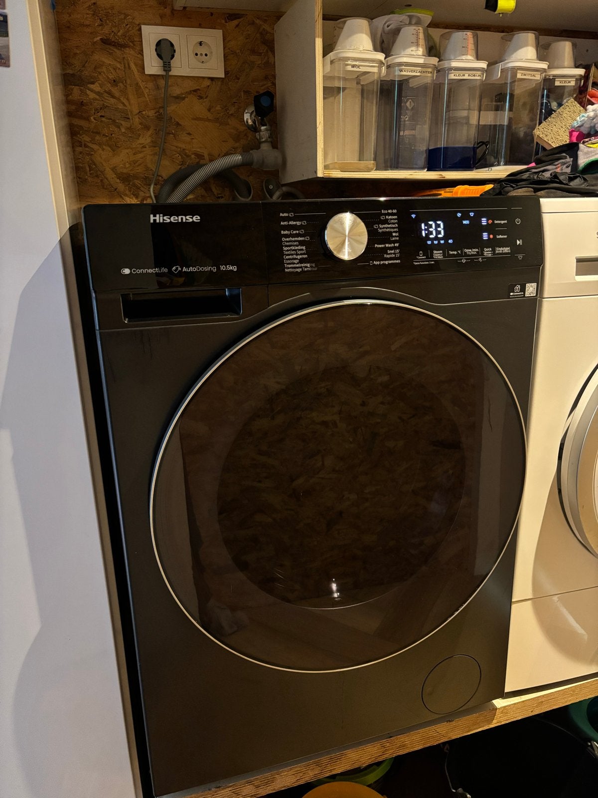 Hisense Wasmachine 10.5kg -Zo goed als nieuw- incl garantie, Ophalen, 1200 tot 1600 toeren, 10 kg of meer, Zo goed als nieuw