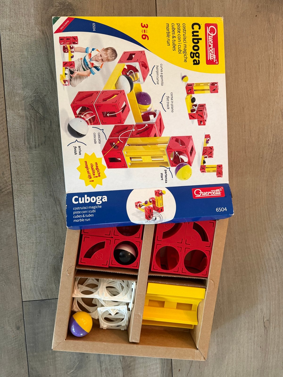 Quercetti Cuboga knikkerbaan - 3-6 jr, Ophalen of Verzenden, Gebruikt, Overige merken