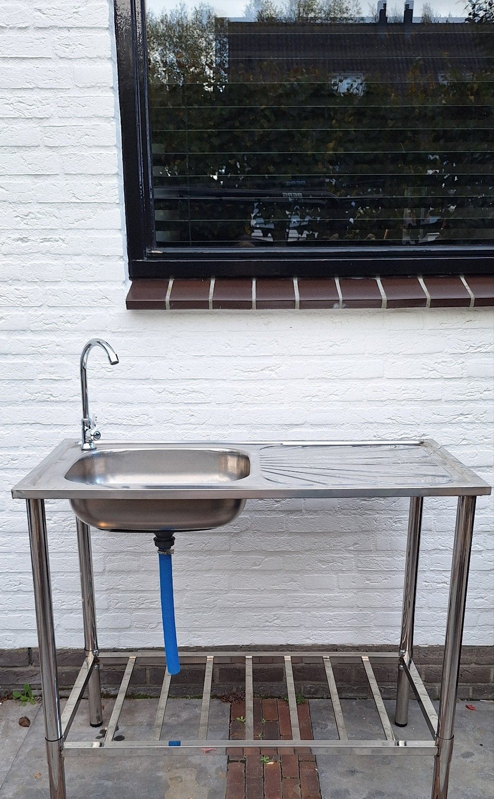 RVS Wasbak voor Outdoor Keuken - 100x50,5x87/115 cm, Ophalen, Zo goed als nieuw, Vrijstaand