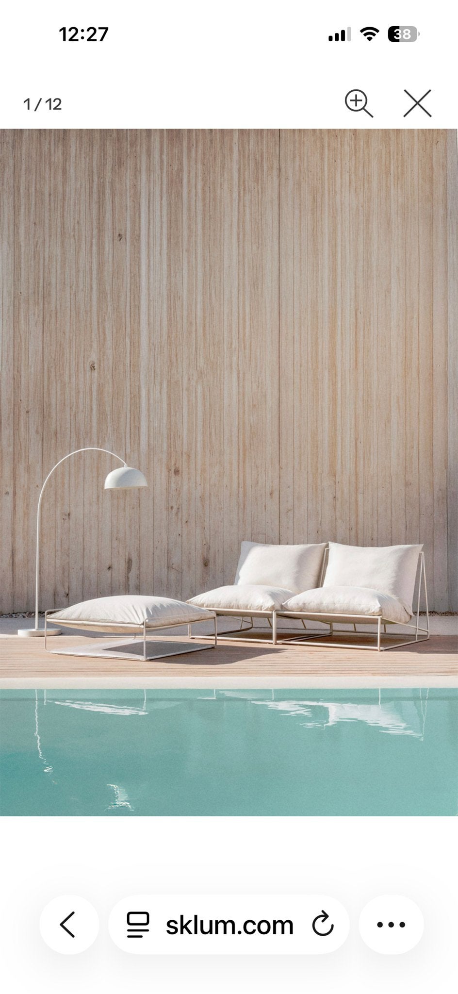 Moderne loungebank met poef voor buiten, Tuin en Terras, Tuinstoelen, Ophalen, Zo goed als nieuw, Metaal