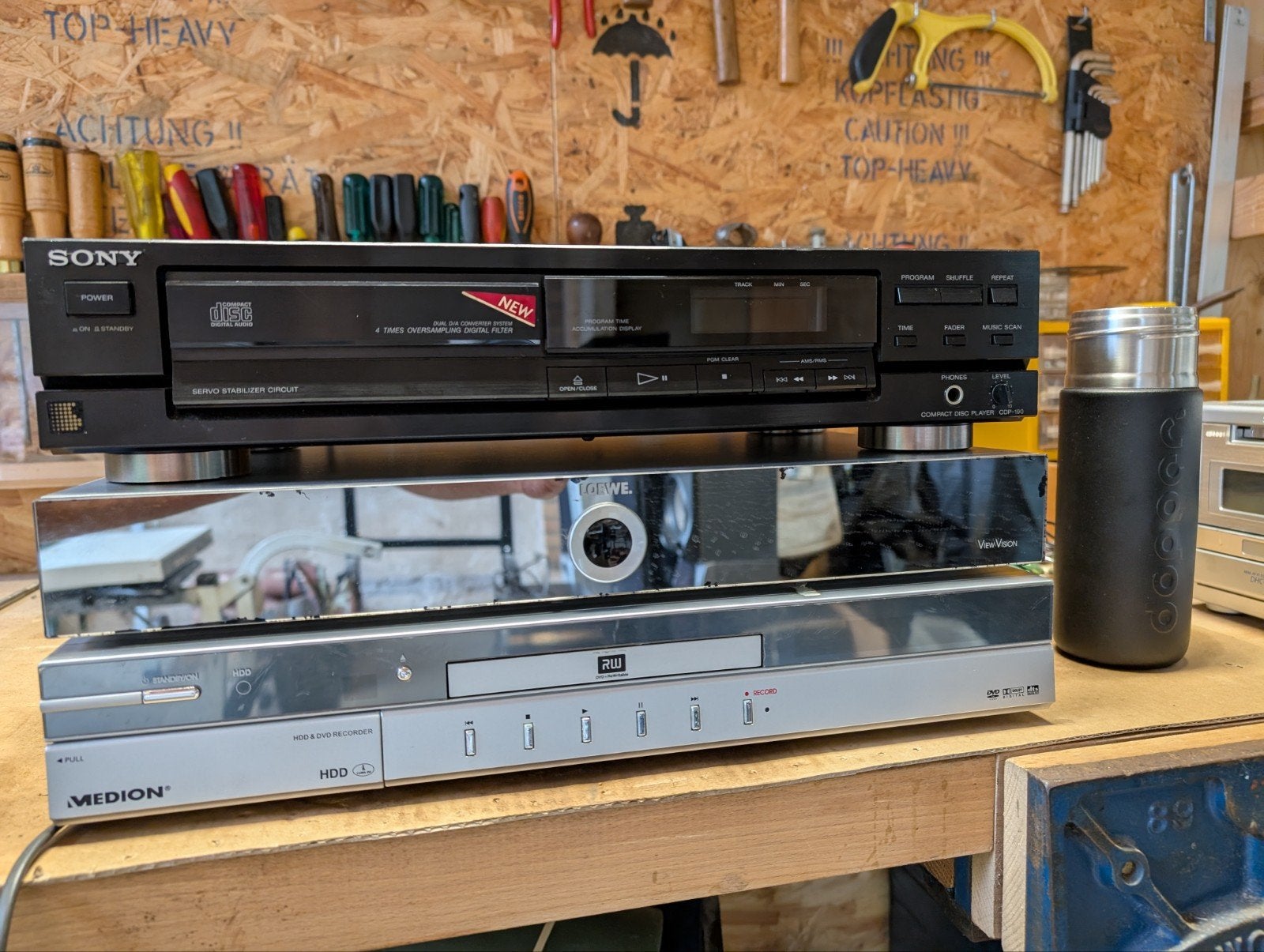 Sony CDP-190, Loewe ViewVision 67503T00, Medion recorder, Ophalen, Cd-speler, Sony