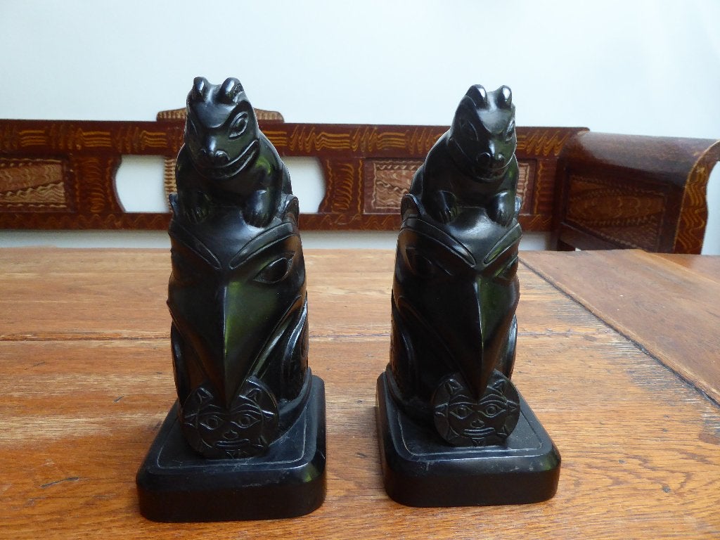 2 vintage boekensteunen Boma Native Art Canada, Ophalen of Verzenden