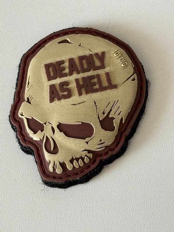 101Inc Deadly As Hell embleem airsoft army patch, Ophalen of Verzenden, Landmacht, Amerika, Embleem of Badge