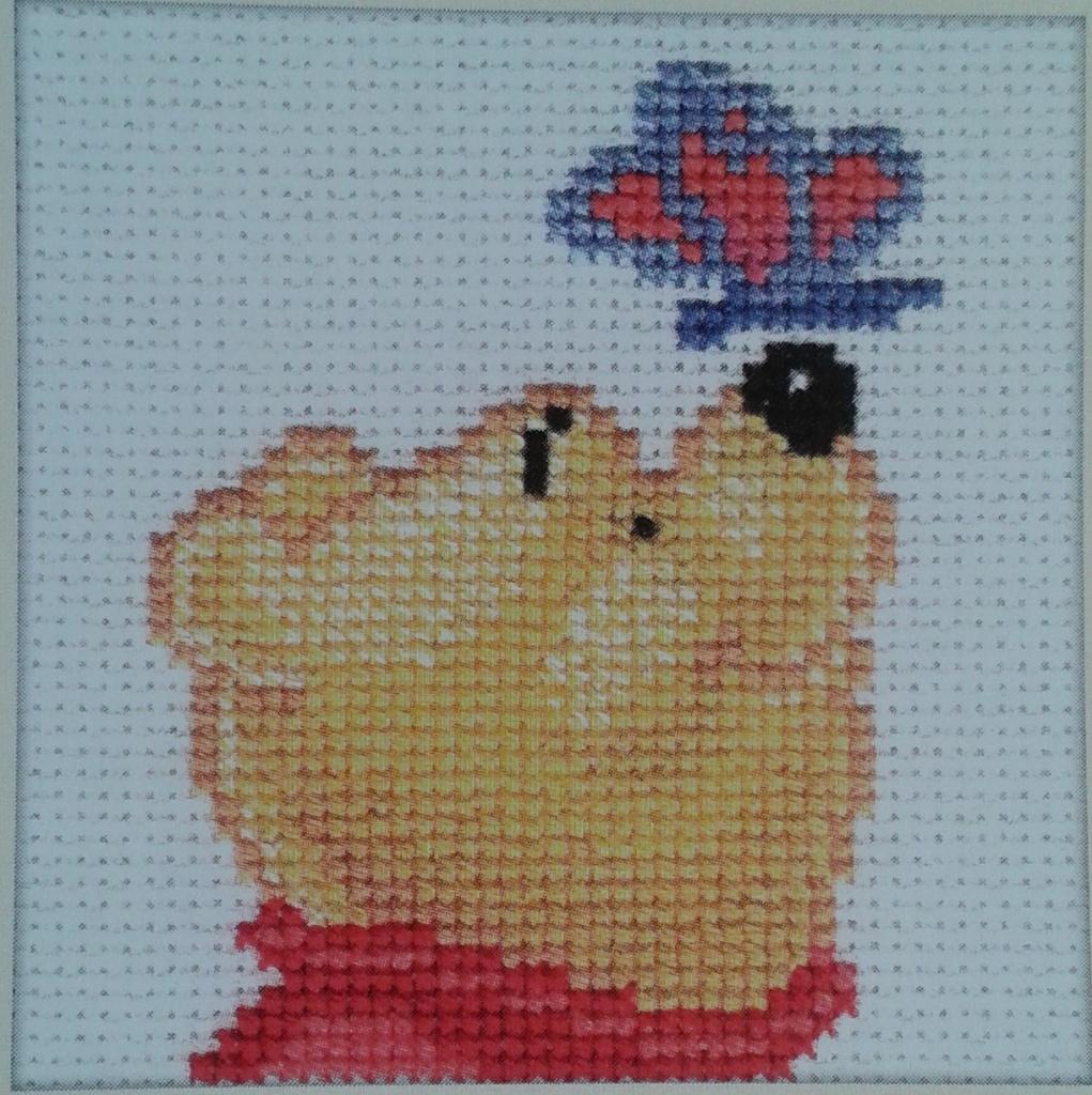 Borduurpatroon Disney Winnie de Poeh 7 x 7 cm., Ophalen of Verzenden, Zo goed als nieuw, Handborduren, Patroon