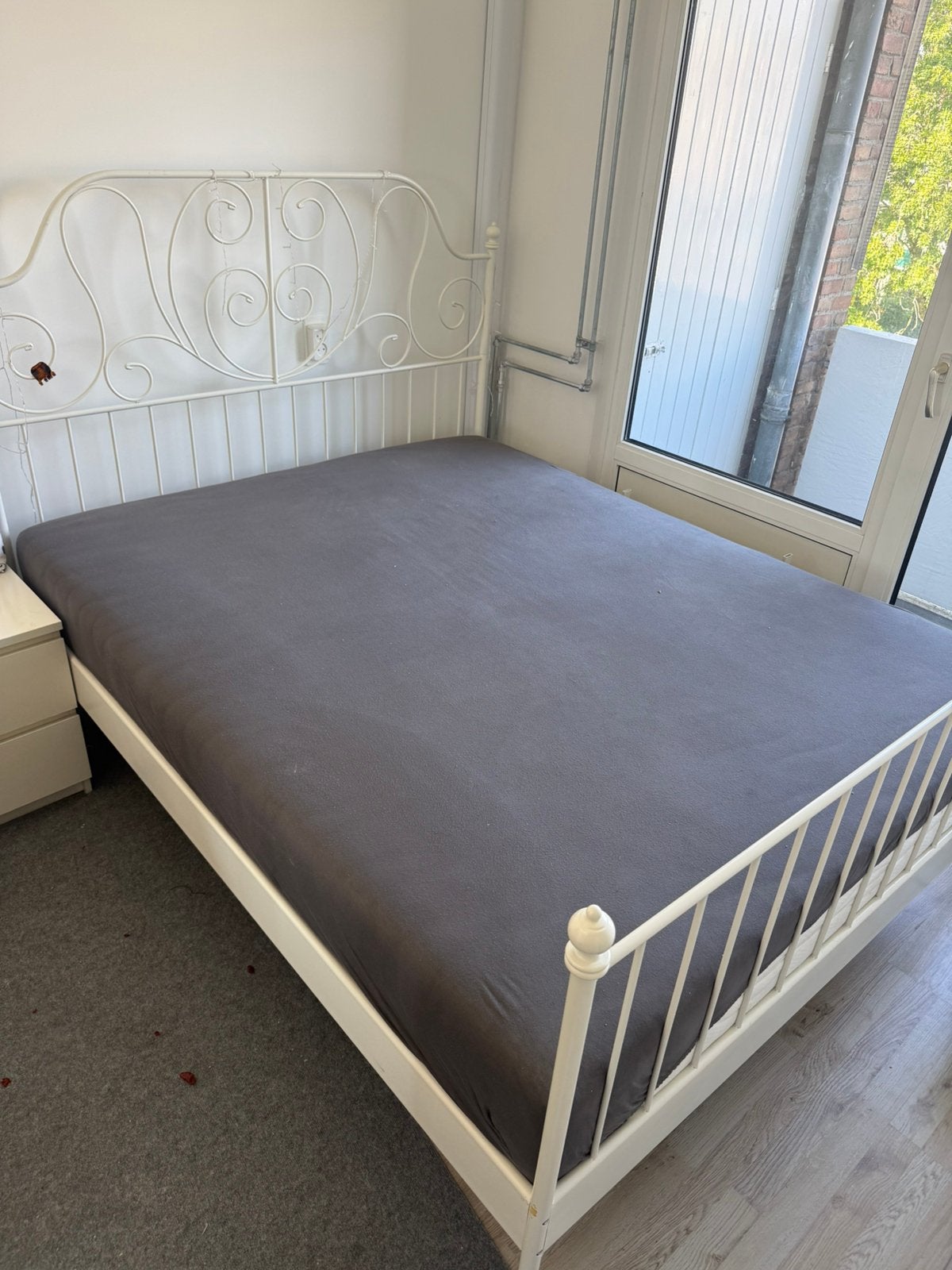 2 persoons bed, Eenpersoons, Zo goed als nieuw, 200 cm, Metaal