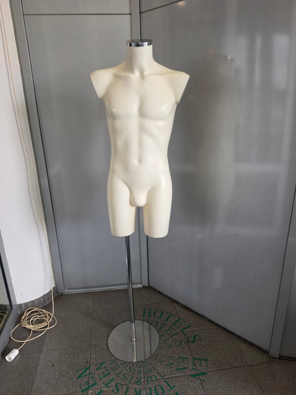Mannelijke etalagepop torso met standaard, Ophalen, Onbekend, Niet van toepassing, Niet van toepassing