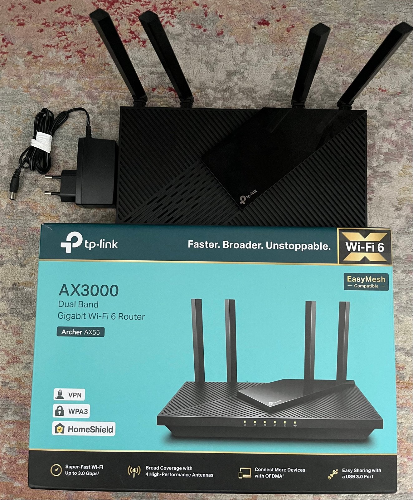 Router TP link AX55  ax3000 dual band wifi6  mesh compatible, Computers en Software, Routers en Modems, Ophalen of Verzenden, Zo goed als nieuw