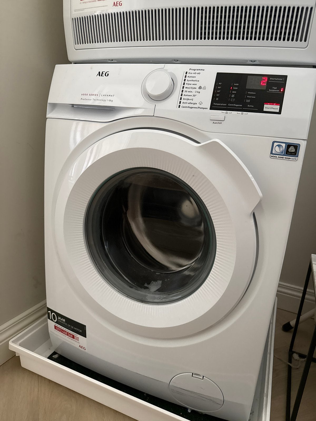 AEG 6000 Serie Lavamat ProSense 8kg Wasmachine, Witgoed en Apparatuur, Wasmachines, Ophalen, Zo goed als nieuw, Voorlader, Kort programma