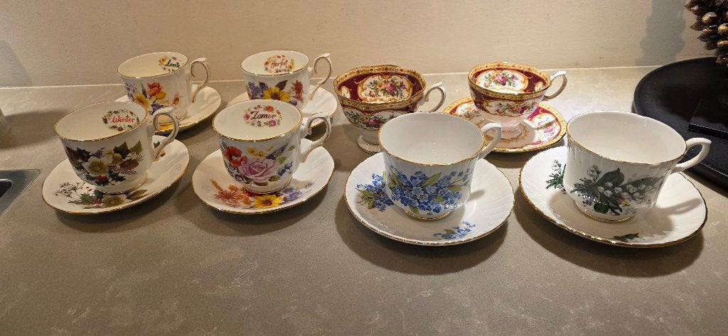 Verzameling vintage kop en schotels, Ophalen, Gebruikt, Overige stijlen, Kop(pen) en/of Schotel(s)