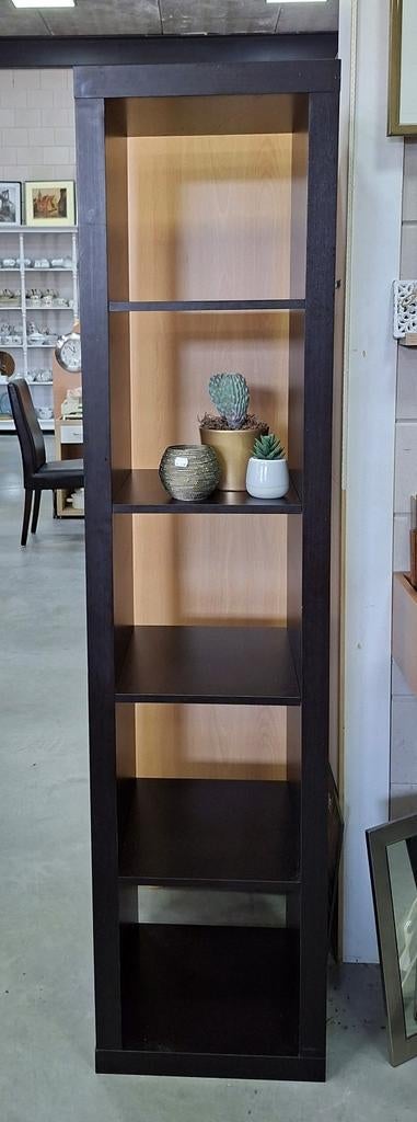 Vitrinekast | zwart | 44x39x184 cm | boekenkast, Ophalen, Met plank(en), Minder dan 50 cm, Gebruikt