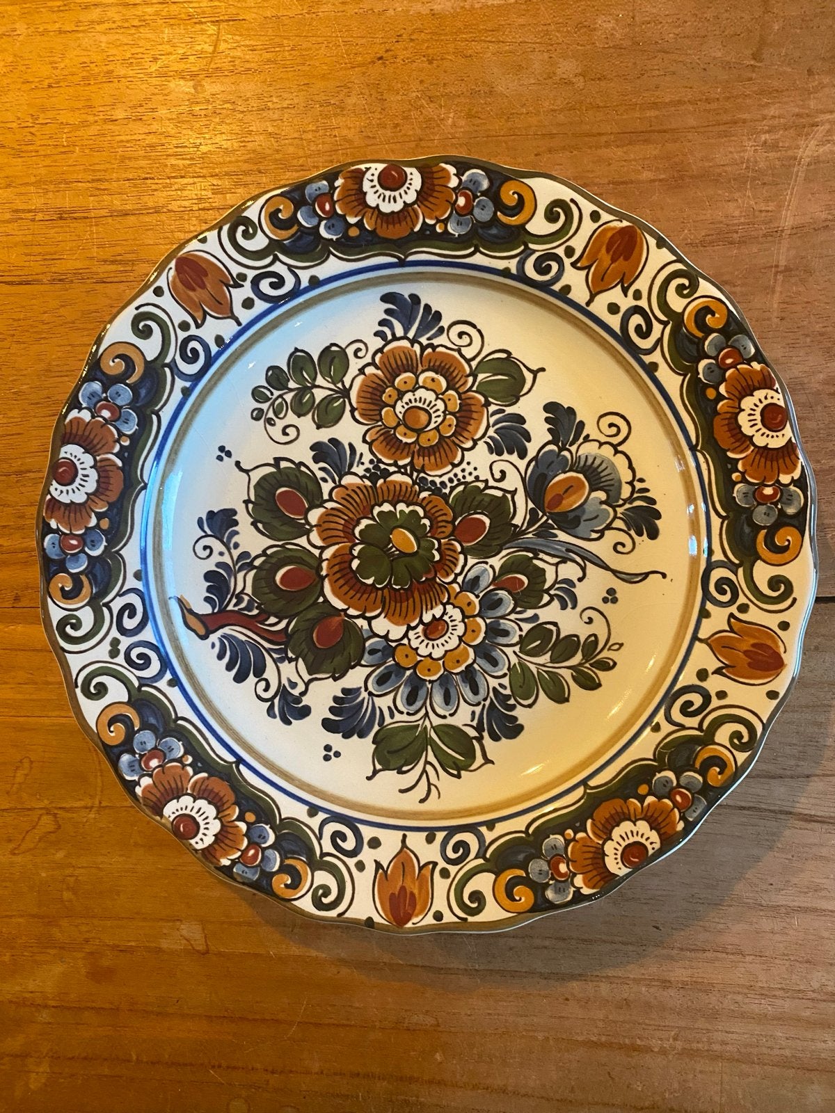 Vintage Delfts Polychroom Wandbord - Flora Keramiek, Ophalen of Verzenden