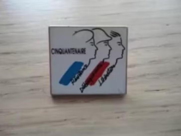 Franse pin, Verzet Débarquement Bevrijdingsjubileum, Verzenden, Zo goed als nieuw, Overige onderwerpen, Speldje of Pin