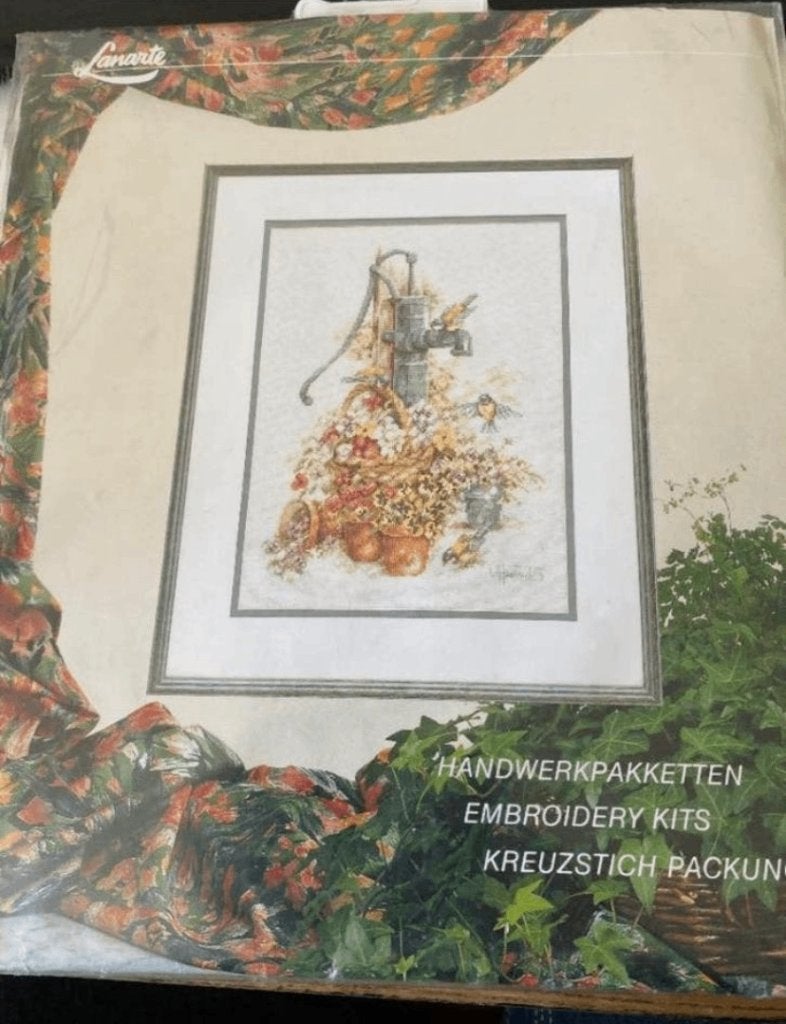 BORDUURPAKKET LANARTE WATERPOMP MET VOGELS 34198, Hobby en Vrije tijd, Borduren en Borduurmachines, Verzenden, Nieuw, Handborduren