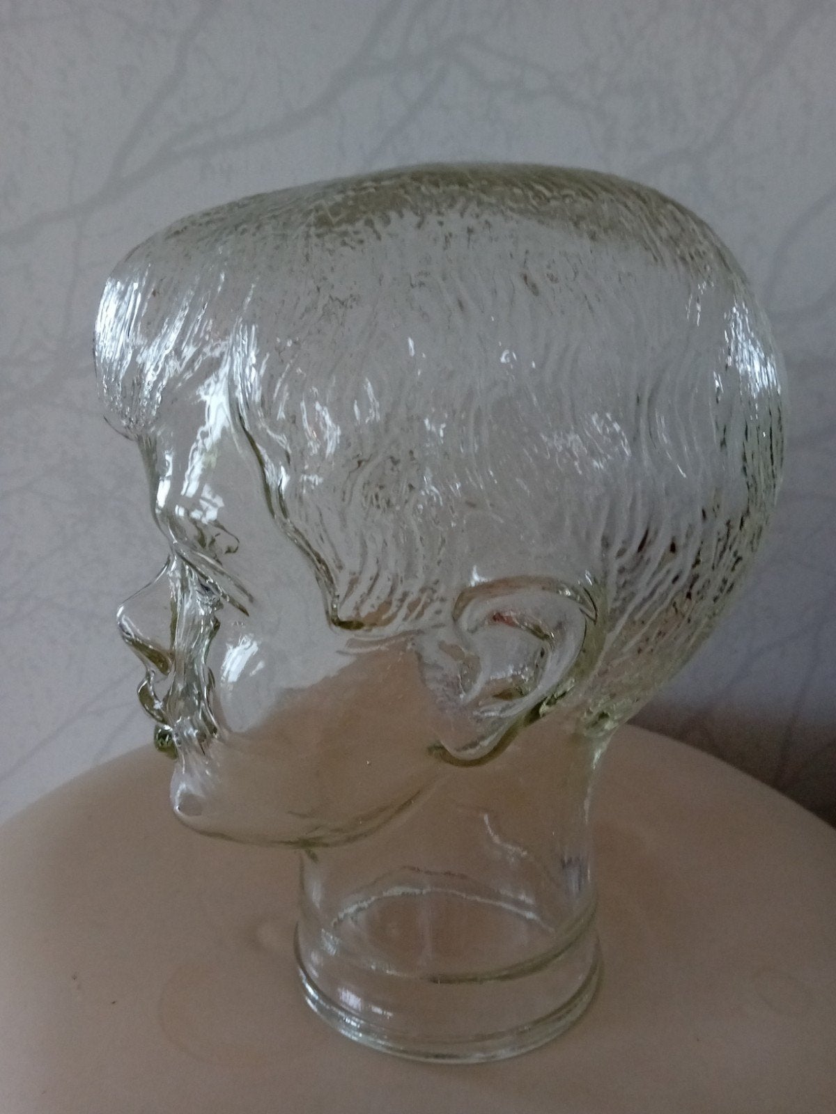 Glazen Hoofd  Jongen= Vintage Display Hoofd, Ophalen of Verzenden