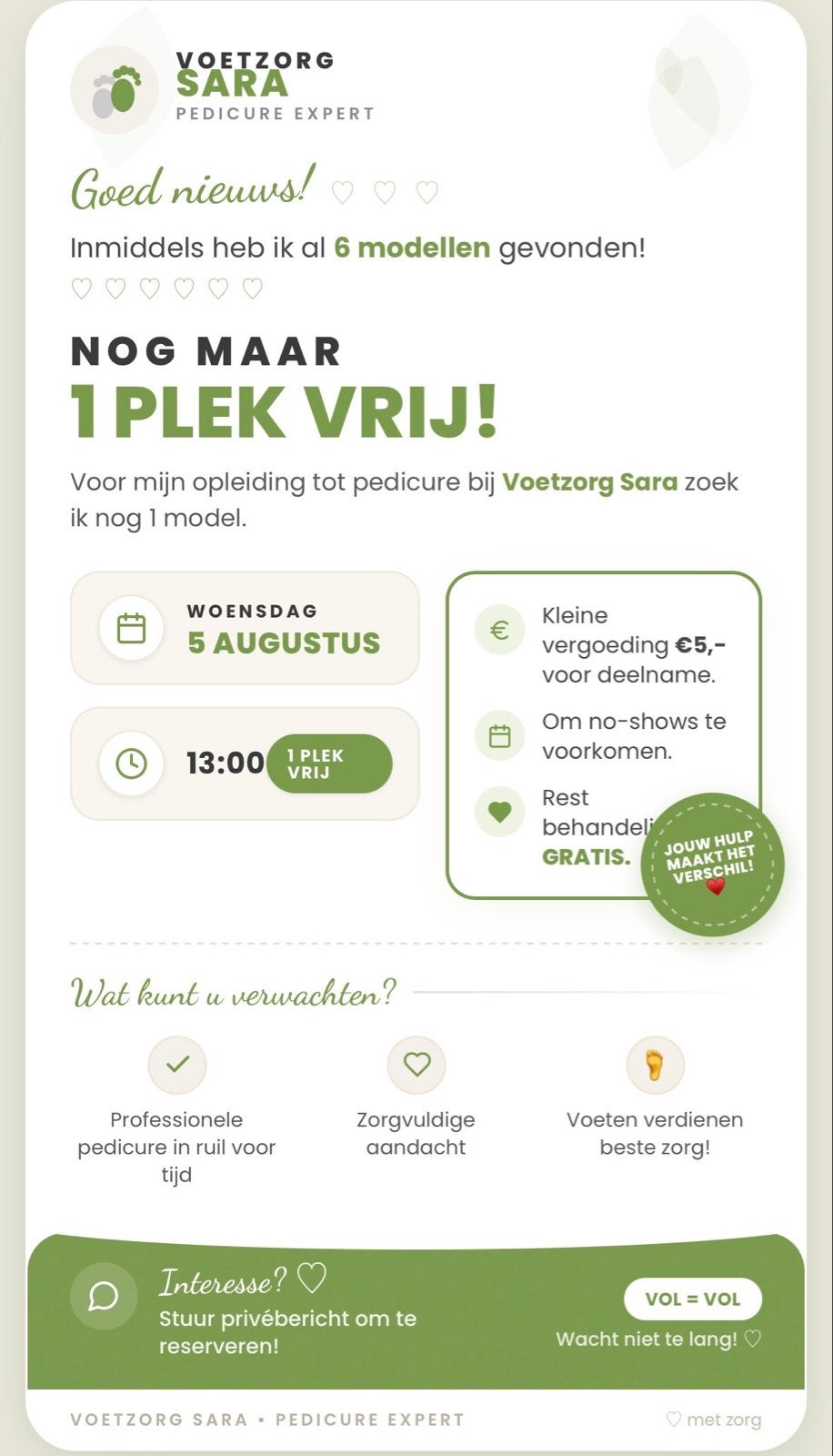 Pedicure model gezocht Den haag!, Vacatures, Vacatures | Modellen, 33 - 40 uur, Overige niveaus, Overige vormen