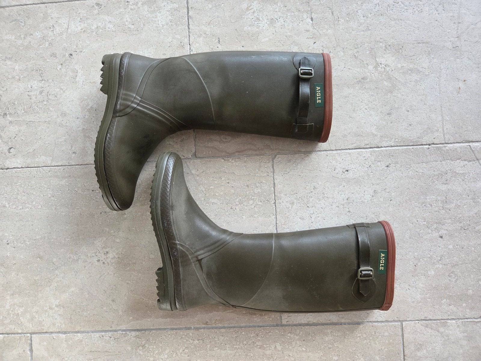 Regenlaarzen Aigle Chantebelle maat 38 kleur kaki groen, Kleding | Dames, Schoenen, Ophalen of Verzenden, Groen, Aigle, Regenlaarzen