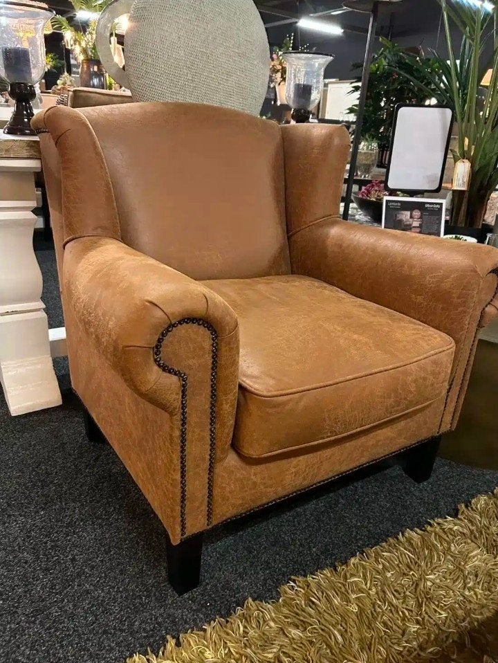Fauteuil van UrbanSofa Bruin, Ophalen, Gebruikt, 75 tot 100 cm, Leer