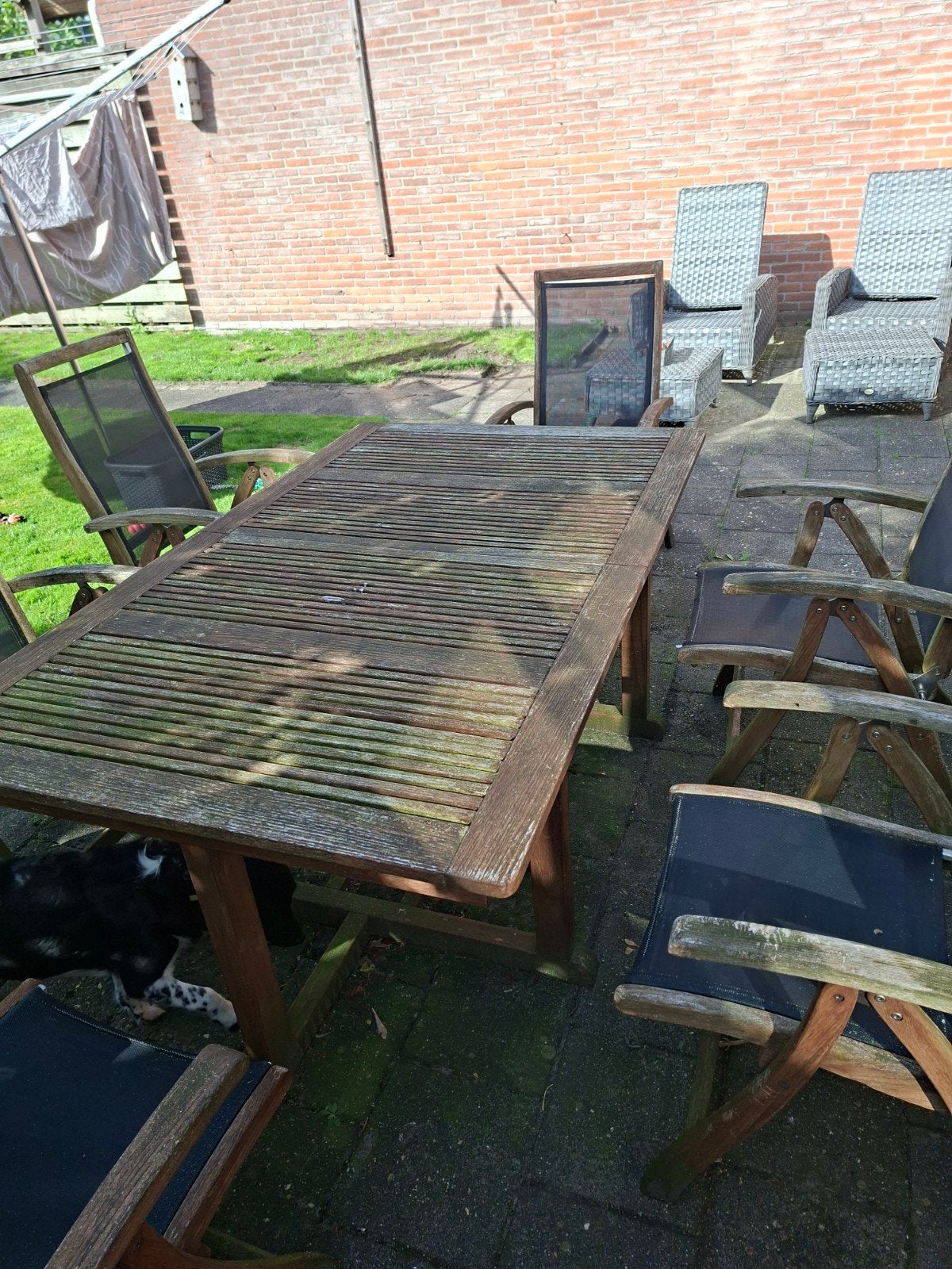 Tuinaet Teak hout, Ophalen, Gebruikt, 6 zitplaatsen, Tuinset