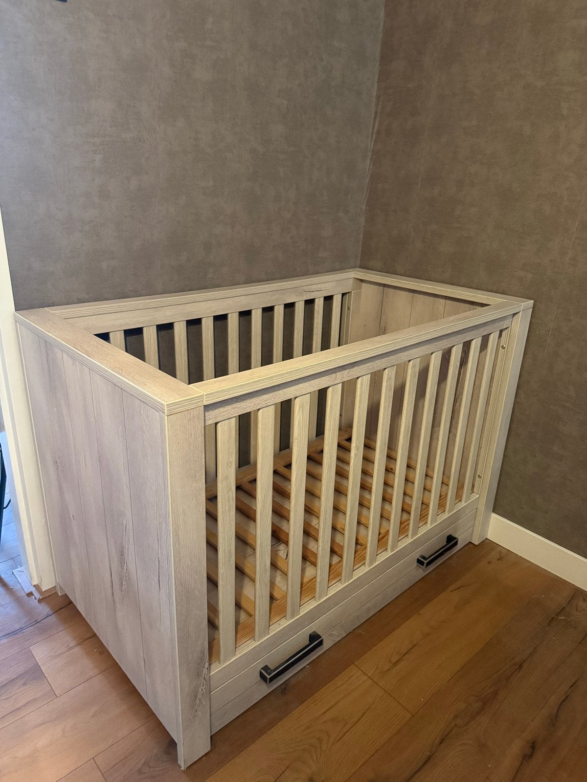 Kidsmill Sem Nautic Babybed Met Lade Grijs 60x120 cm, Zo goed als nieuw, Grijs, Hout, Eenpersoons