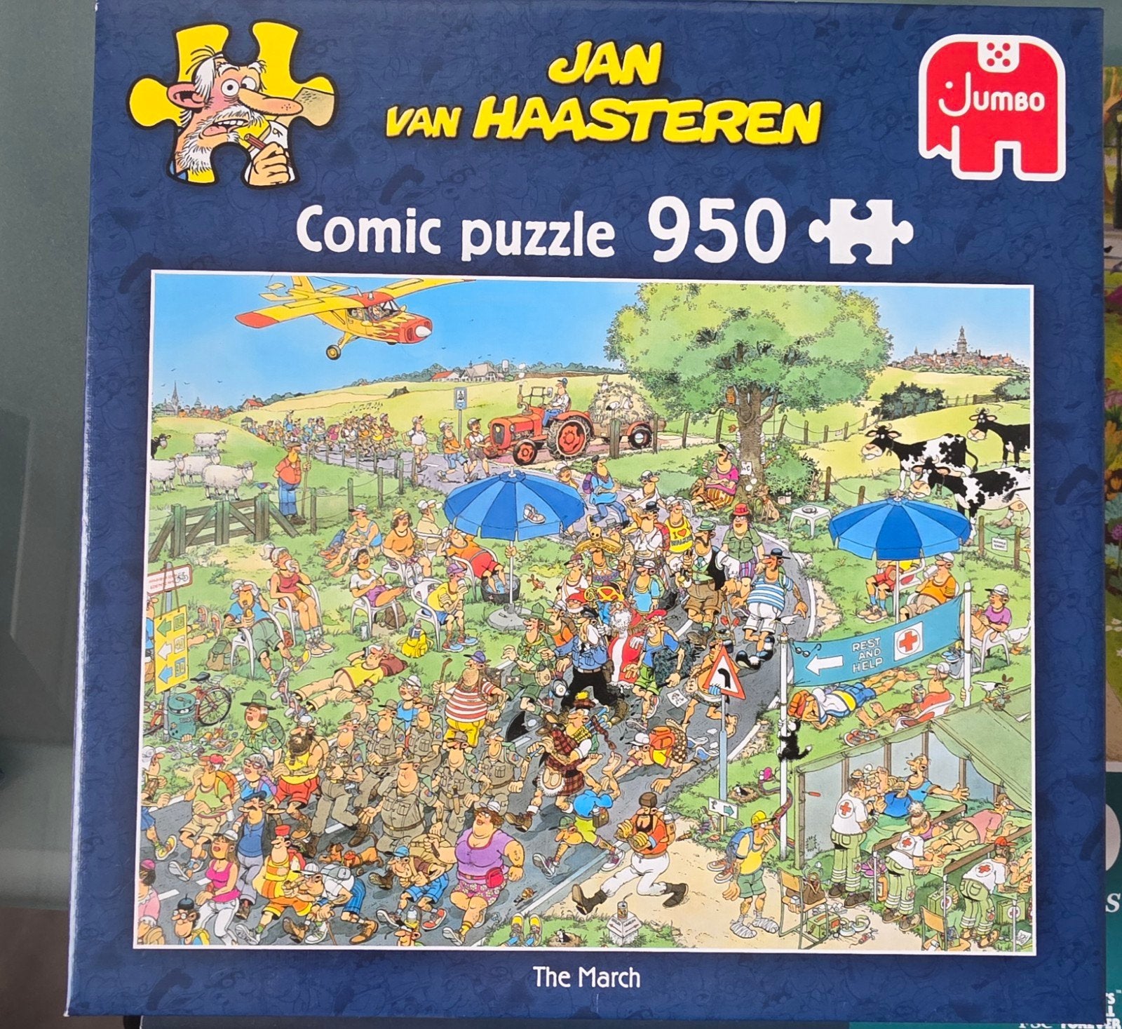 Jan van Haasteren Comic Puzzel - The March (950 stukjes), Ophalen of Verzenden, 500 t/m 1500 stukjes, Gebruikt, Legpuzzel