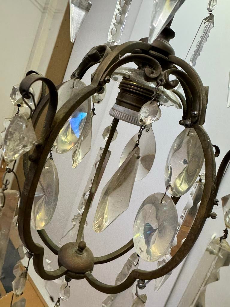 Diverse vintage lampen: koper & geslepen glas, Antiek en Kunst, Antiek | Lampen, Ophalen of Verzenden