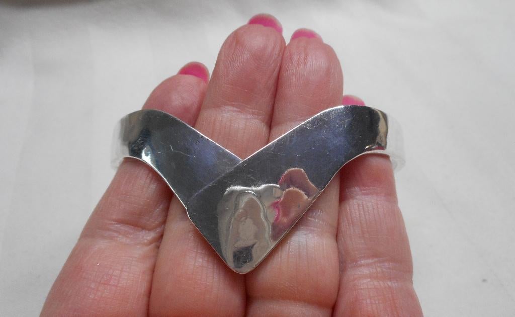 Nol Coopmans zilveren modernist armband uit 1981 nr.547, Verzenden, Zo goed als nieuw, Zilver, Zilver