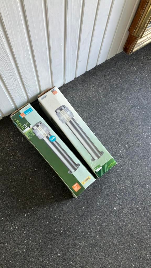 2 nieuwe tuinlampen, Minder dan 50 watt, Ophalen of Verzenden, Netvoeding, Nieuw