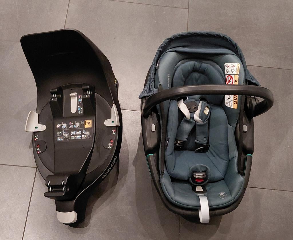 Maxi Cosi Coral 360 met Base - Groen, Kinderen en Baby's, Autostoeltjes, Gebruikt, Maxi-Cosi, 0 t/m 13 kg, Isofix, Ophalen