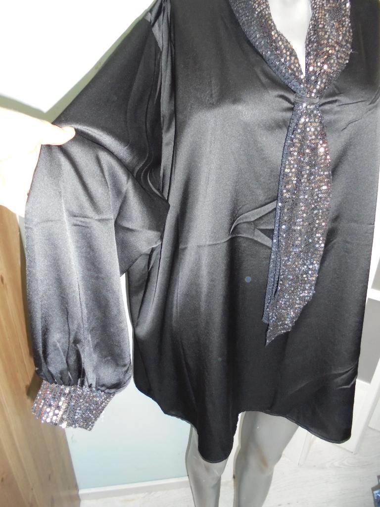 nieuw zwarte feestelijke blouse met goudkl pailletten xxl, Nieuw, Ophalen of Verzenden, New Collection, Blouse of Tuniek