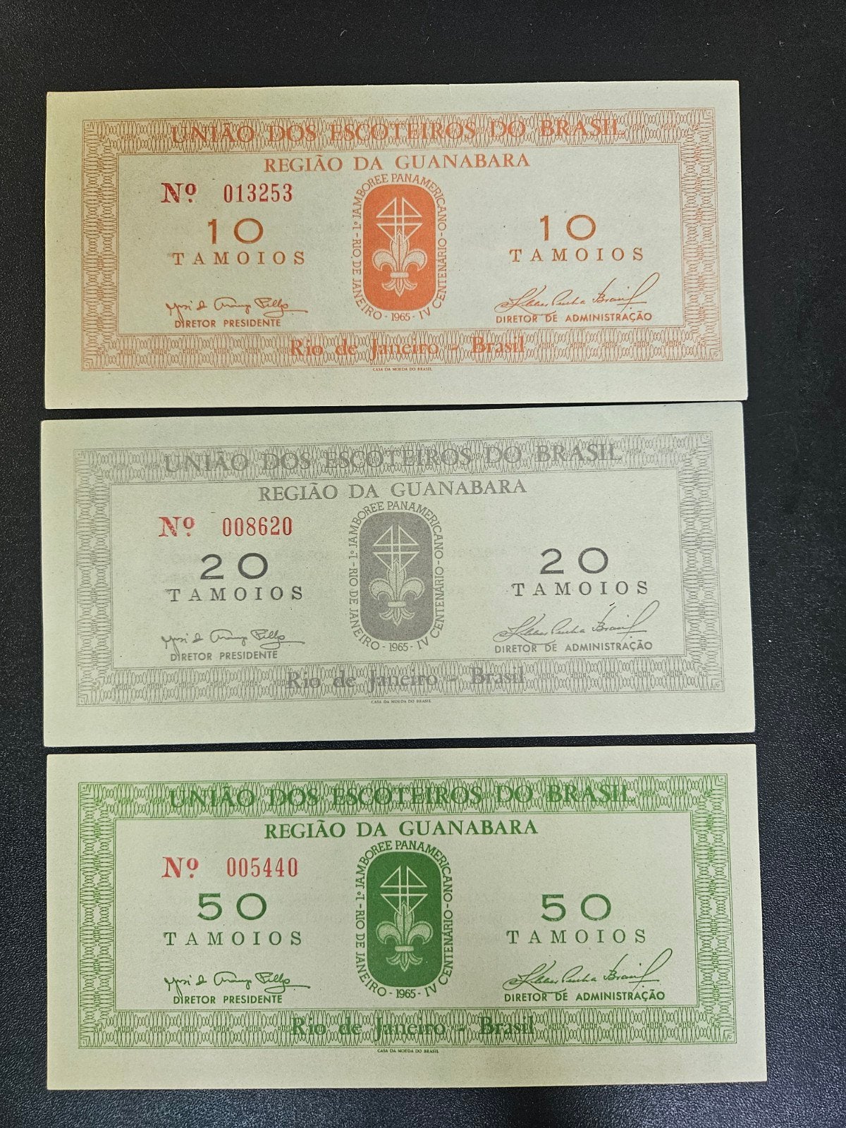 Brazilië 1e Jamboree Panamericano Scouting vouchers UNC 1965, Postzegels en Munten, Ophalen of Verzenden, Zuid-Amerika, Setje