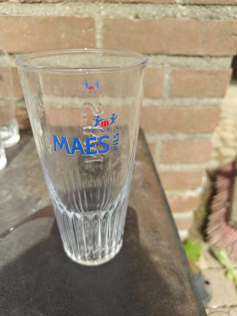 12 Maes Pils glazen - per 6 of 12 stuks te koop, Ophalen of Verzenden