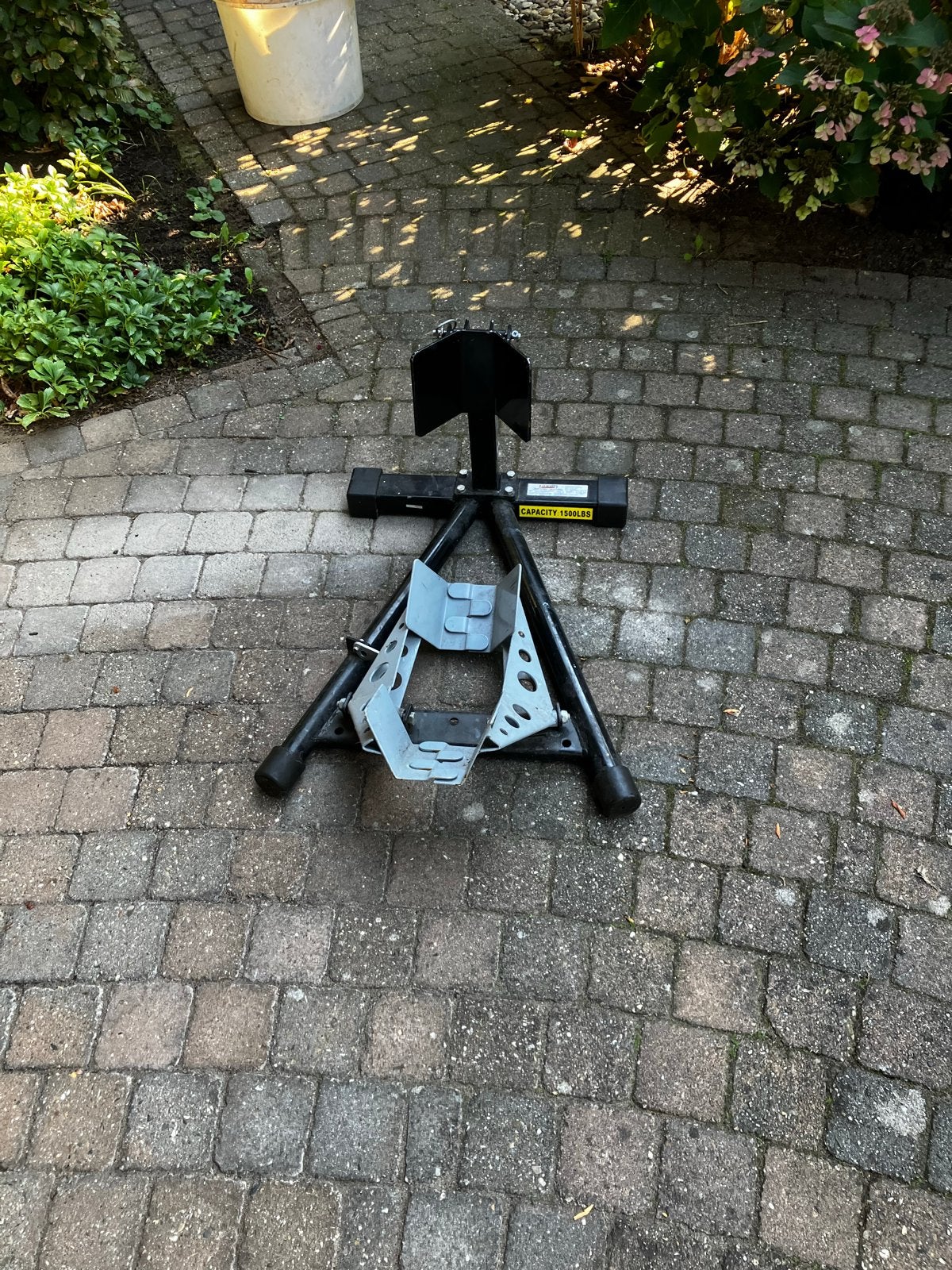 Motorfiets voorwielklem / paddockstandaard, Ophalen of Verzenden, Gebruikt