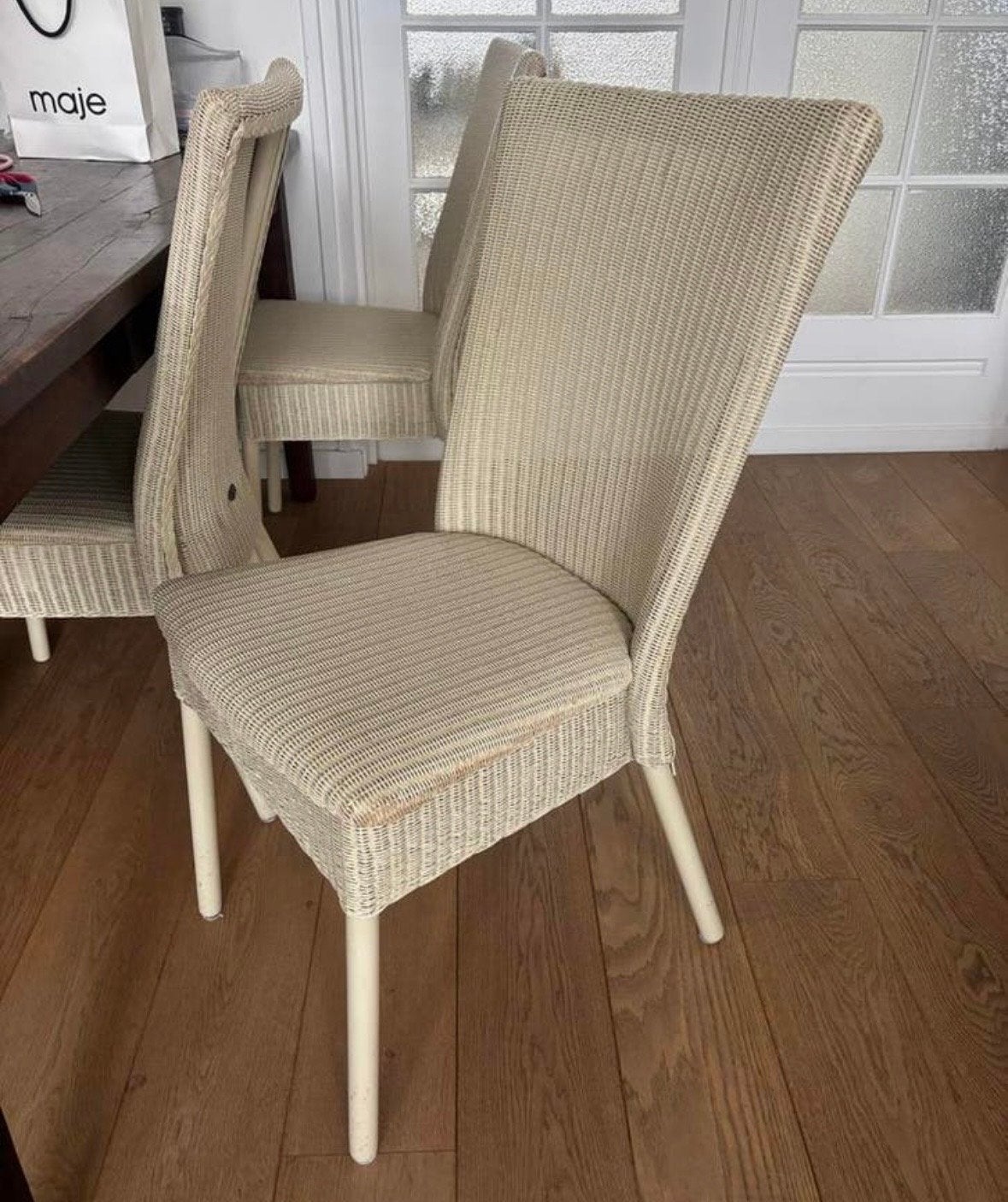 Lloyd Loom eetkamerstoelen (set van 6), Ophalen