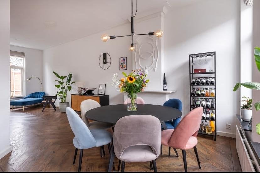 Fluwelen eetkamerstoelen van Westwing - Set van 6, Ophalen, Overige kleuren, Zo goed als nieuw, Stof
