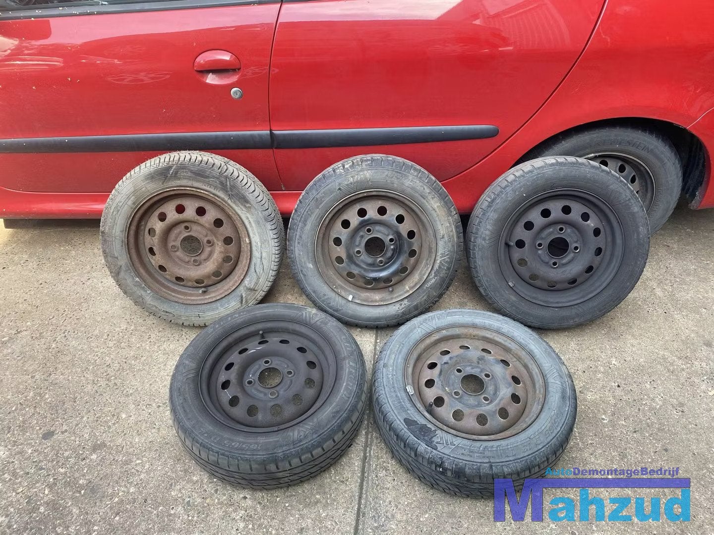 Ford Ka stalen velgen banden 165 65 13 inch 4x108 reserve, Gebruikt, Info@ford.com, Ophalen of Verzenden, Ford