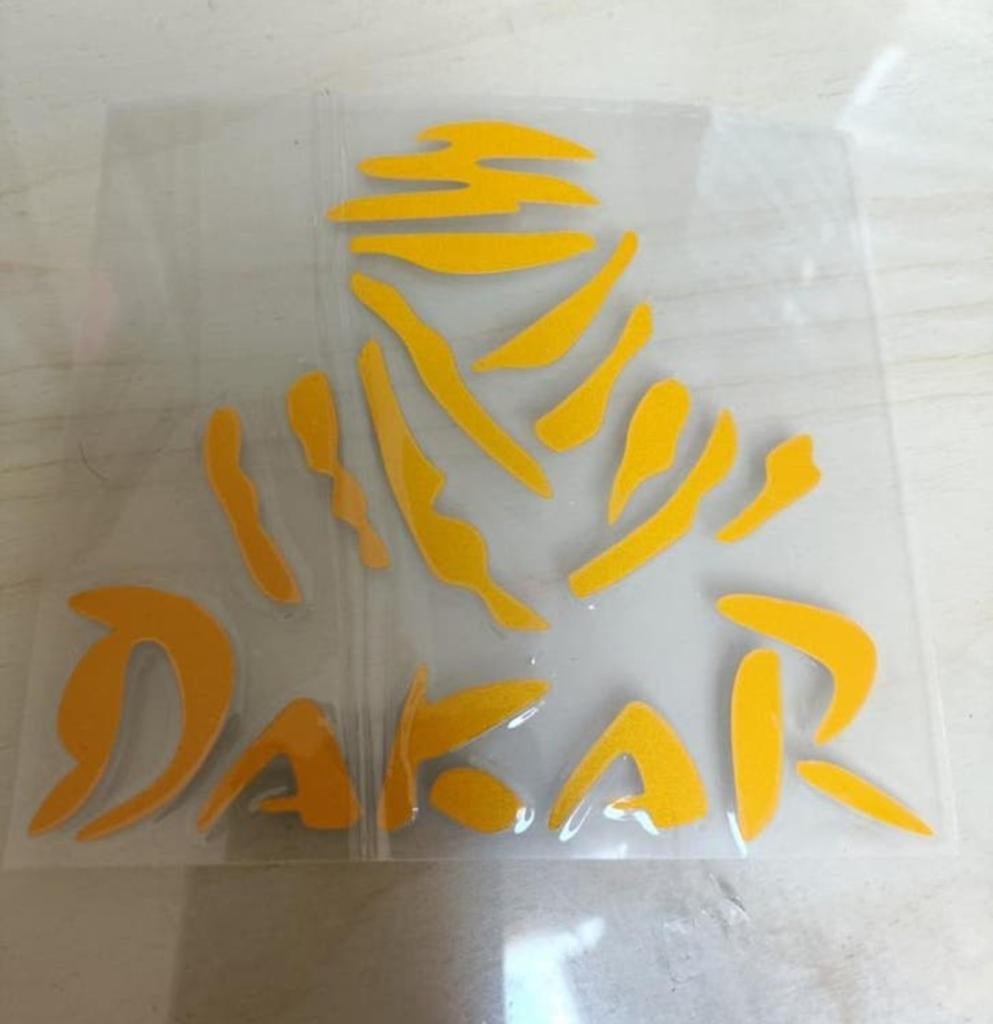 Dakar sticker - Gele Dakar rally sticker, Ophalen of Verzenden