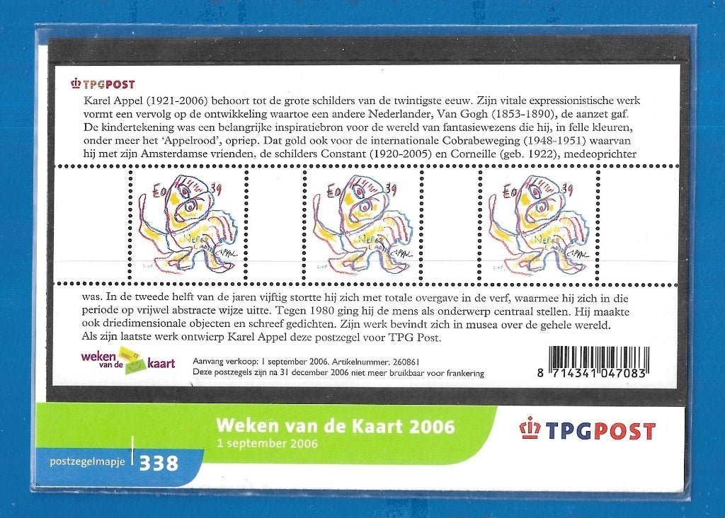 Postzegelmapje 338 - Weken van de Kaart 2006, Verzenden, Na 1940, Postfris