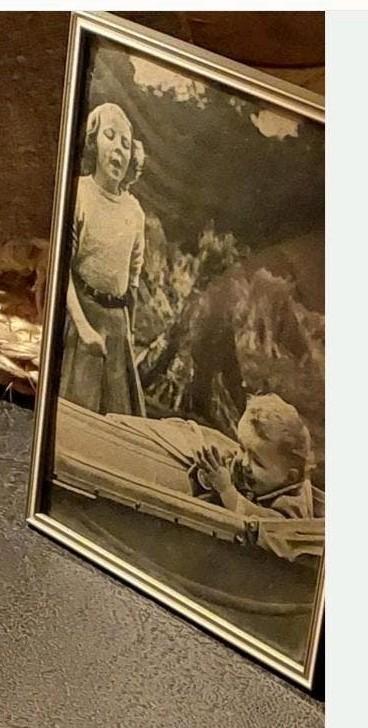OUDE FOTOLIJSTJE  MET BOLGLAS FOTO-LIJST, Antiek en Kunst, Curiosa en Brocante, Ophalen of Verzenden