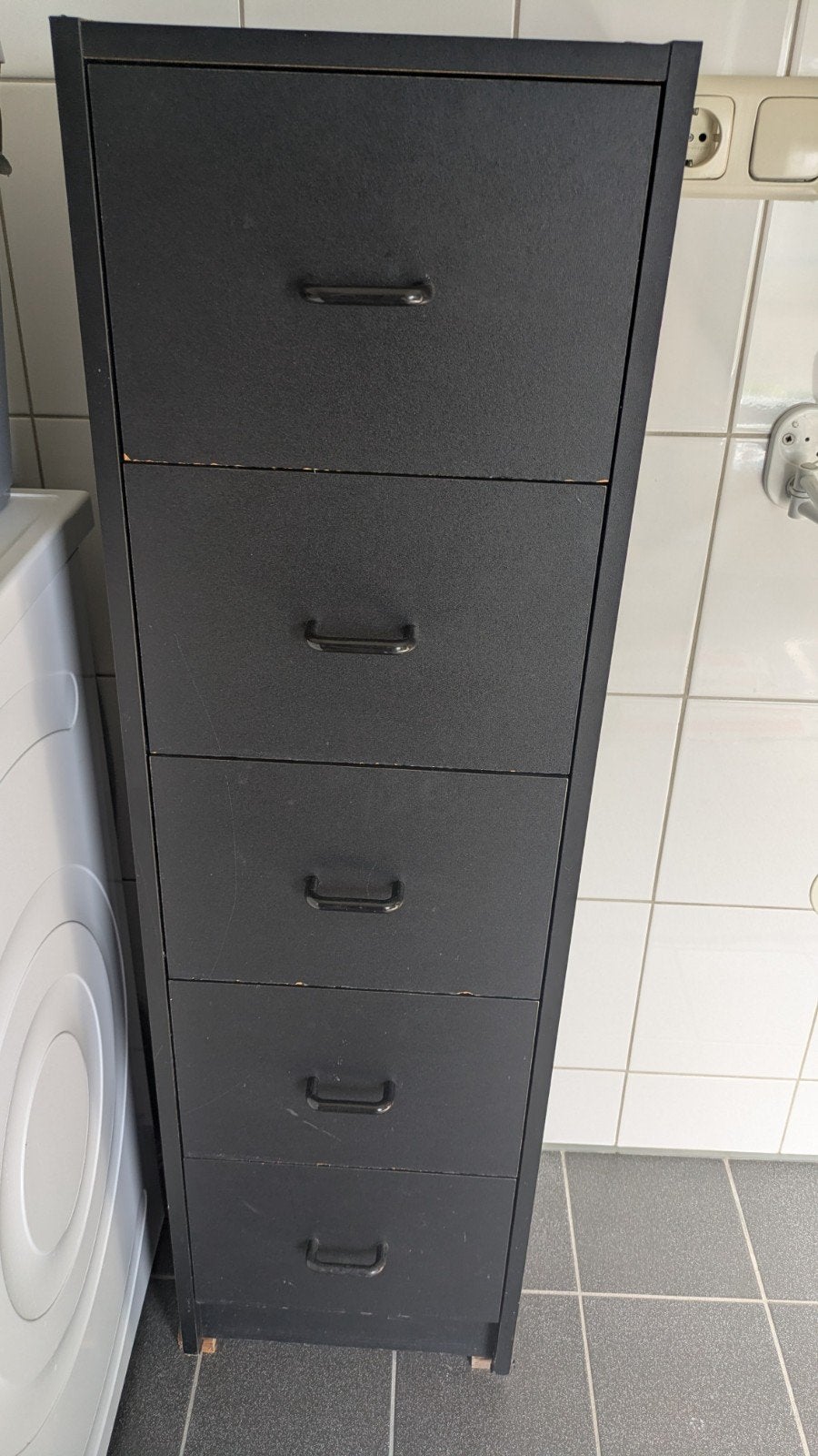 Gratis zwarte ladekast met 5 laden 33*30*103 cm, Ophalen, Minder dan 50 cm, Gebruikt, 5 laden of meer