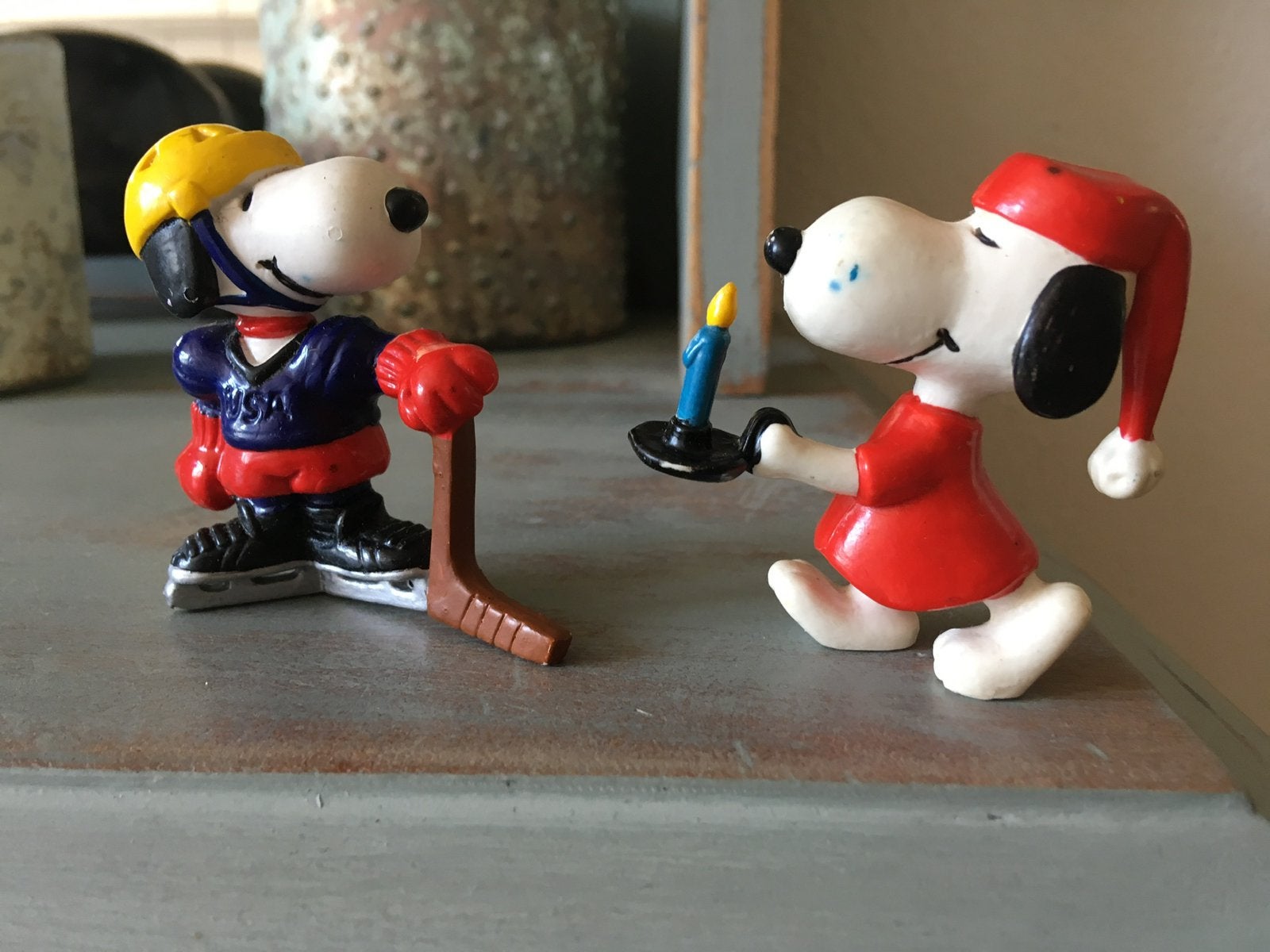 vintage Snoopy Peanuts poppetje figuur ijshockey slaap, Ophalen of Verzenden, Snoopy, Zo goed als nieuw, Beeldje of Figuurtje