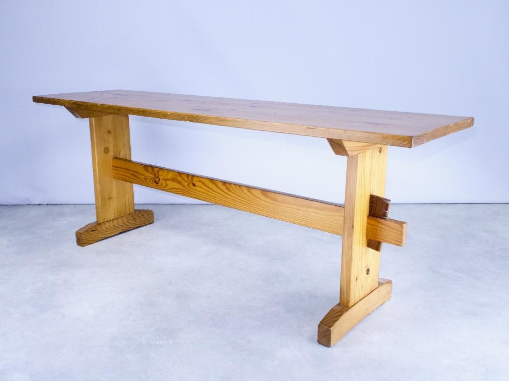 bankje plantentafel bijzettafel vurenhout 70s 80s, 45 tot 60 cm, Gebruikt, -, -