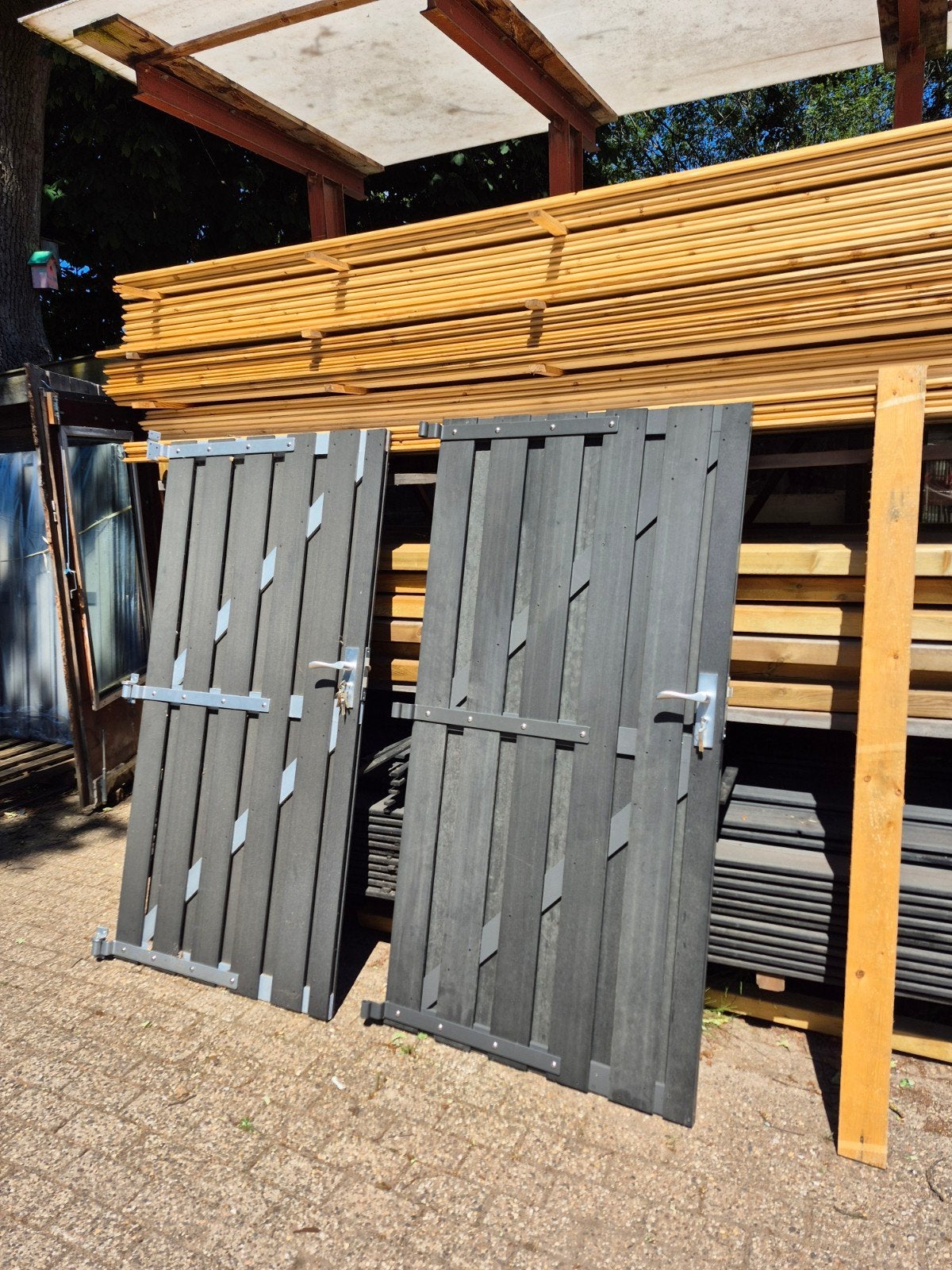 90x180cm composiet met aluminium poort / schutting deur, Ophalen, 1 tot 2 meter, Minder dan 3 meter, .