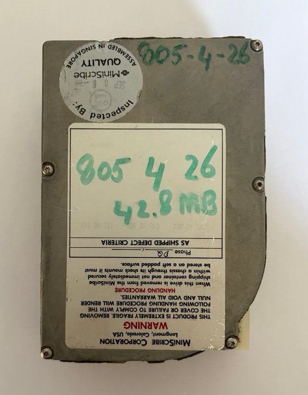 Miniscribe IDE harde schijf 42.8 MB - Vintage HDD, Computers en Software, Ophalen