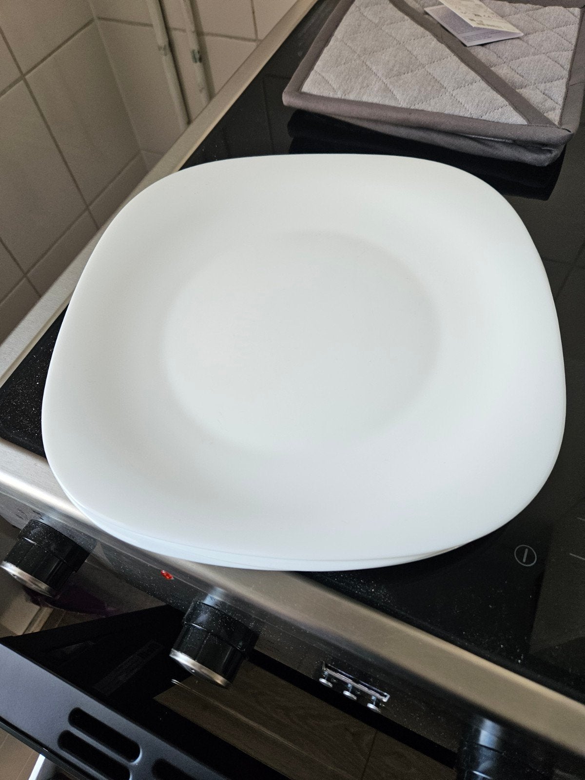 Witte vierkante borden - set van 4, Ophalen, Gebruikt, Bord(en)